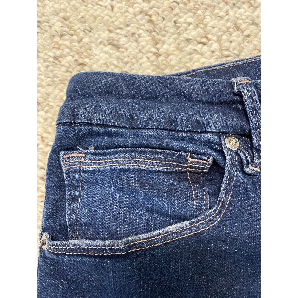15/33 Good American Good Legs Crop High-Rise With Pink Stitching Blue260 - Picture 5 of 11